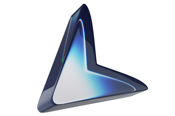 透明玻璃计算机光标的特写，背景为白色。3D渲染插图。图片下载