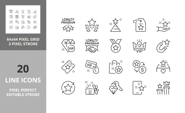 忠诚度px 和 256px 可编辑矢量图集图片下载