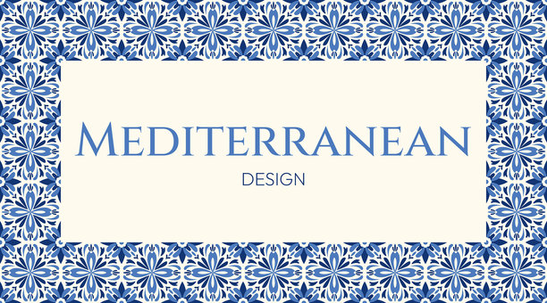 优雅的地中海框架。背景为海军蓝色花卉瓷砖图案。非常适合邀请函、菜单和婚礼设计项目。葡萄牙和摩洛哥陶瓷风格。永恒而经典。图片下载