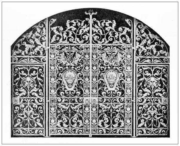 19世纪建筑：剑桥纽纳姆学院的青铜门图片下载