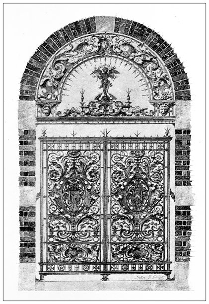 19世纪建筑：锻铁大门图片下载