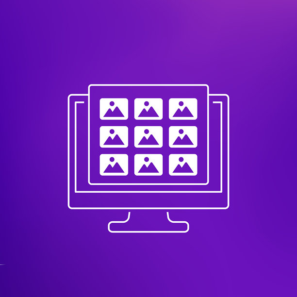 计算机中的照片库图标，矢量图图片下载