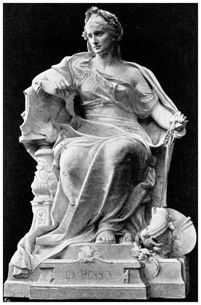 19世纪雕塑：思考，古斯塔夫·米歇尔图片下载