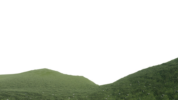 自然草地草甸丰盛的绿色景观孤立背景。图片下载