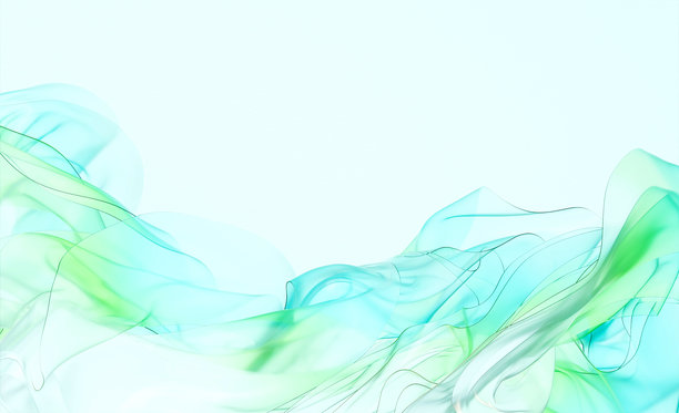 抽象背景，明亮的布料如玻璃般漂浮，3D渲染图片下载