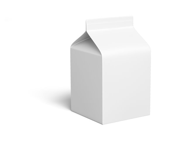 白色牛奶盒，孤立在白色背景上，3D插图，3D渲染，现实主义，照片真实感图片下载