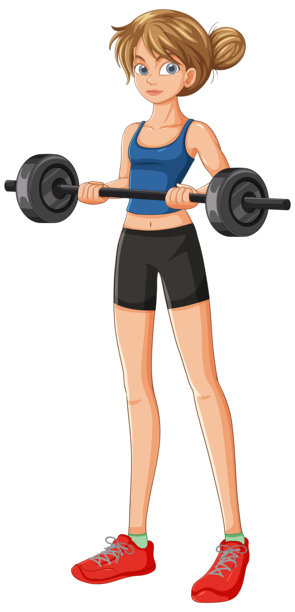 穿着运动服举杠铃的女孩图片下载