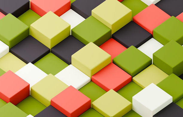 可爱的背景插图，带有方形排列的图案图片下载