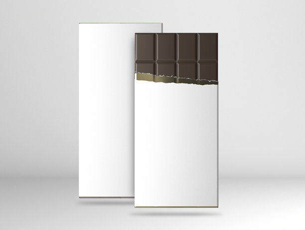 巧克力棒包装的3D渲染，孤立在白色背景上，3D插图，3D渲染图片下载