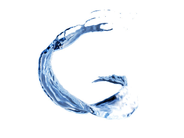 水流以螺旋形状飞溅。扭曲的水花。图片下载