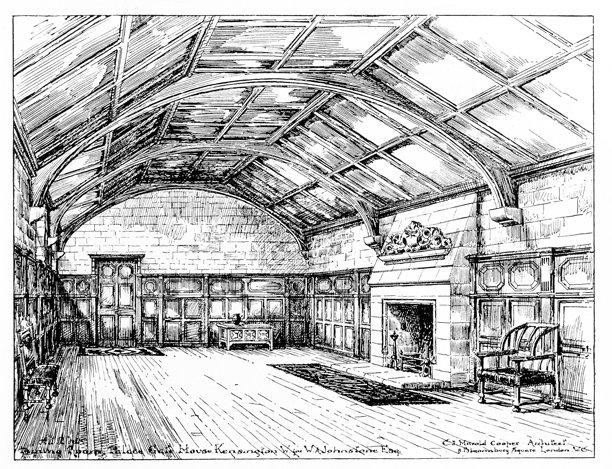 19世纪建筑：肯辛顿宫门住宅的餐厅图片下载