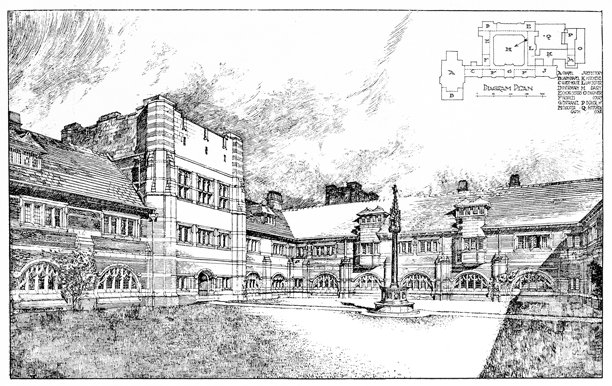 19世纪建筑：科尔尼教堂的全圣修道院，圣奥尔本斯图片下载