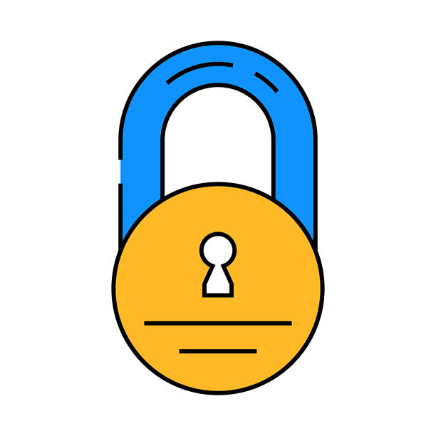 锁闭图标颜色插图图片下载