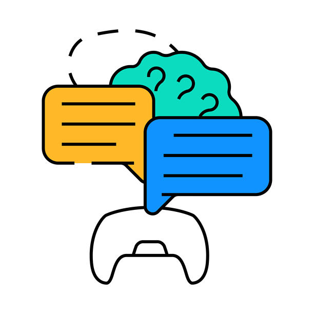 社区游戏开发图标彩色插图图片下载