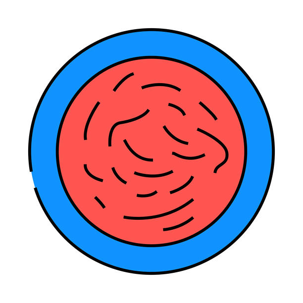 辣牛肉汤韩国料理图标彩色插图图片下载