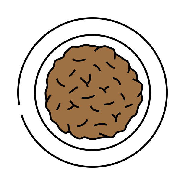 韩式烤肉牛肉图标彩色插图图片下载