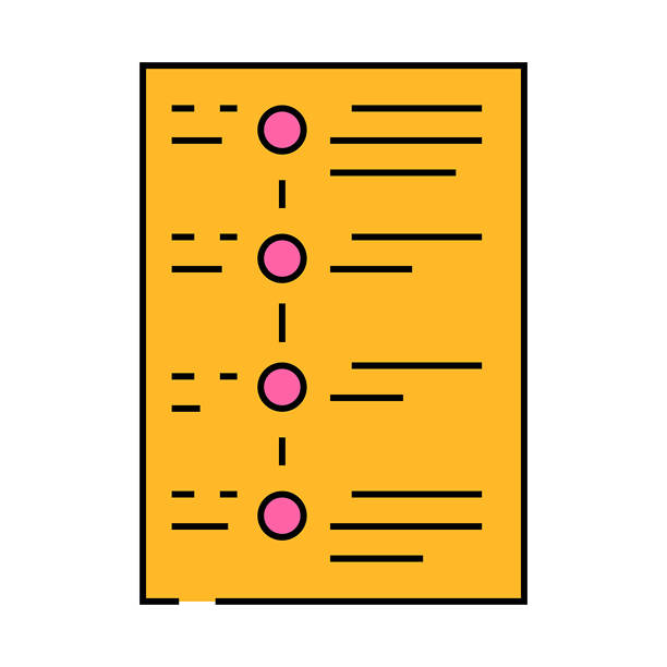 活动日程图标彩色插图图片下载