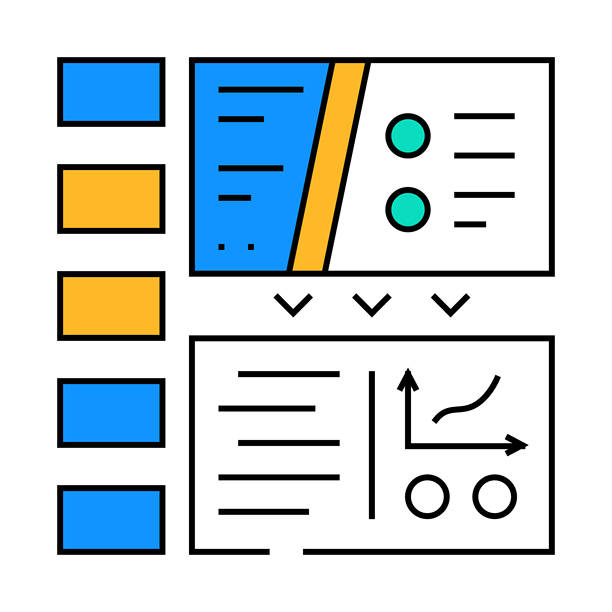 网络研讨会演示图标彩色插图图片下载