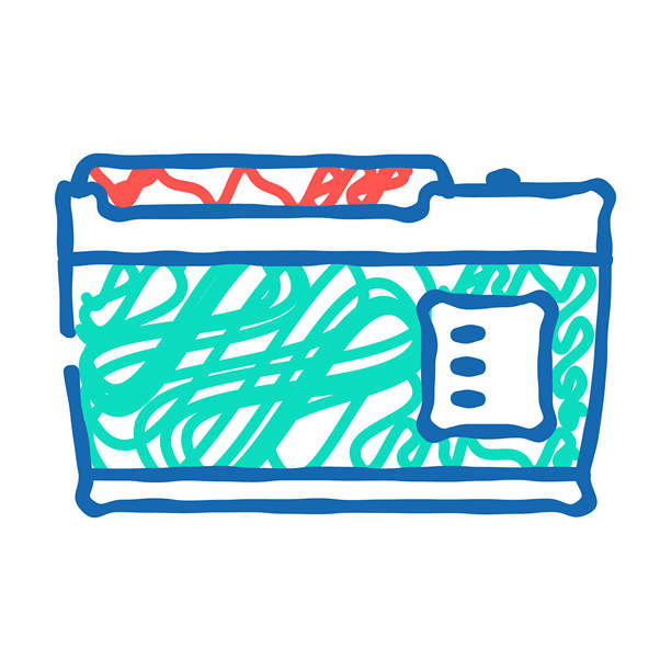 便携式冰箱露营图标涂鸦插图图片下载