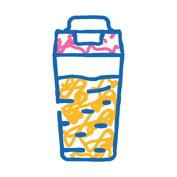 健康午餐盒玻璃图标涂鸦插图图片下载