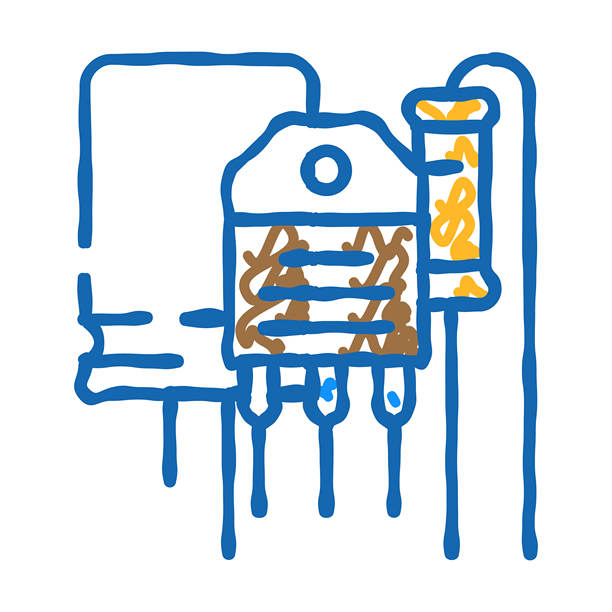 电子元件制造工程师图标涂鸦插图图片下载