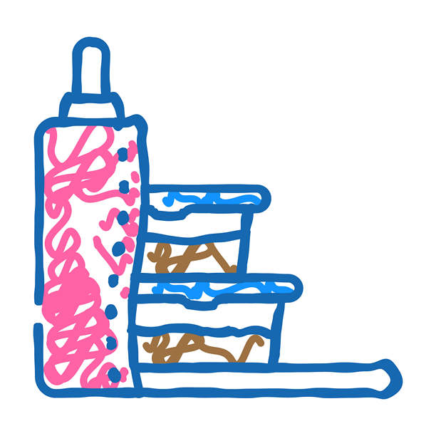 午餐盒袋容器图标涂鸦插图图片下载