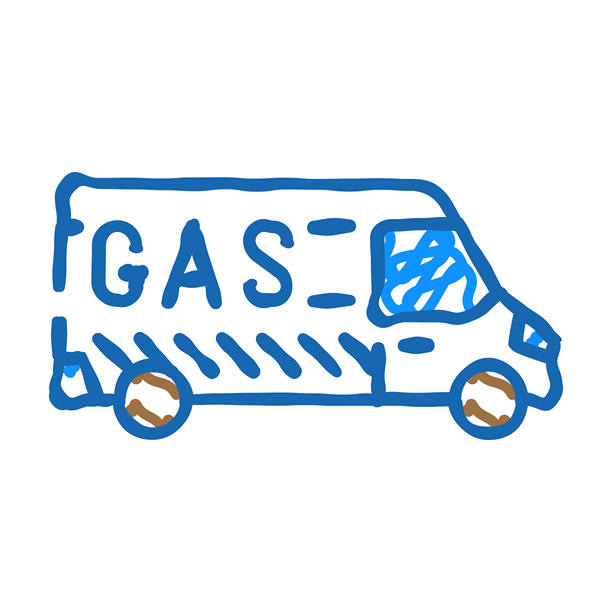 紧急燃气服务图标涂鸦插图图片下载