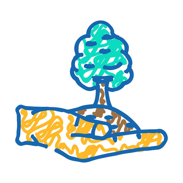 绿色生活图标涂鸦插图图片下载