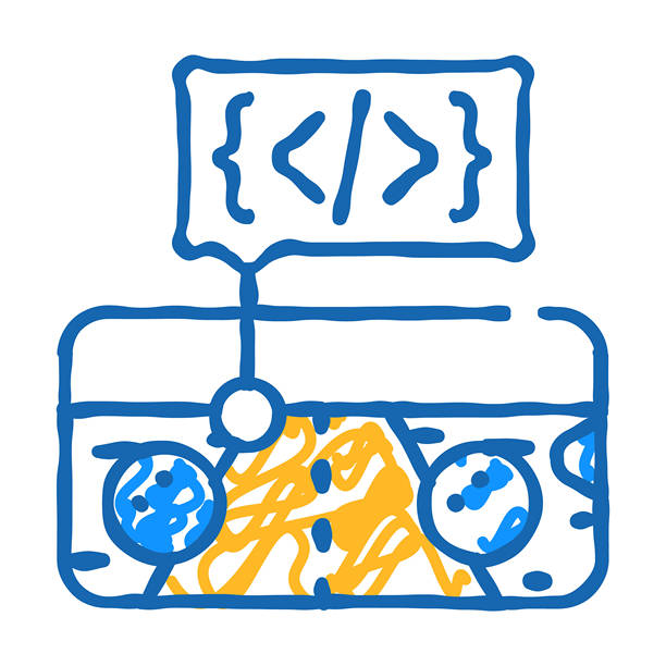 手机游戏开发图标涂鸦插图图片下载