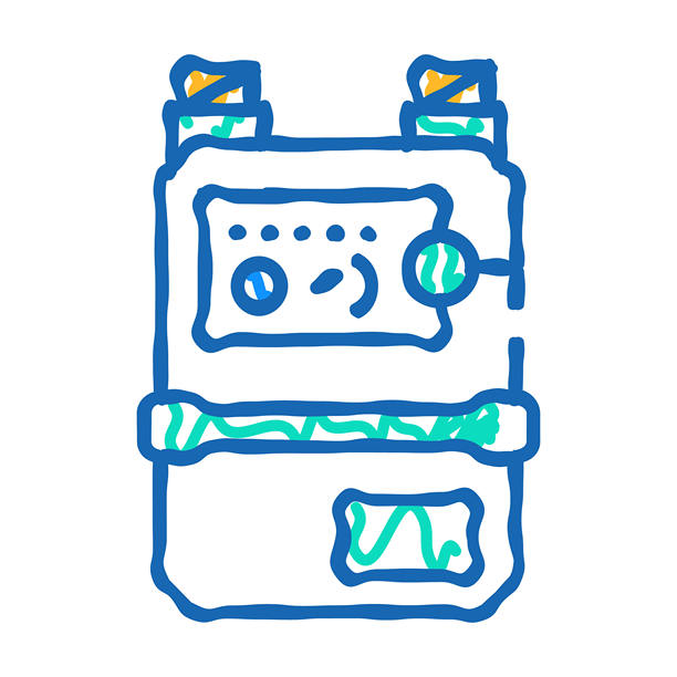 燃气表服务图标涂鸦插图图片下载