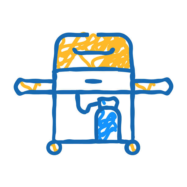 燃气烧烤服务图标涂鸦插图图片下载