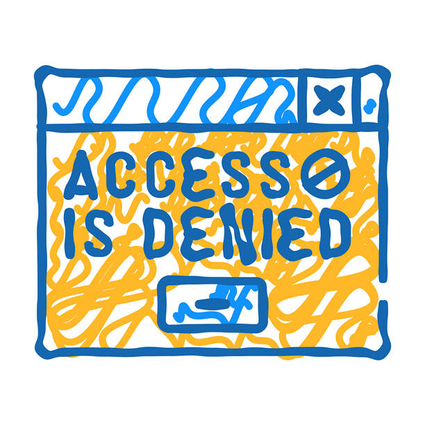 拒绝访问图标涂鸦插图图片下载