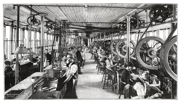 在沃尔瑟姆马萨诸塞州工厂制造手表的工人图片下载