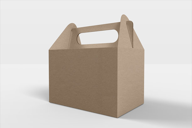白色背景上的外卖快餐包装盒，模型，3D插图，3D渲染图片下载