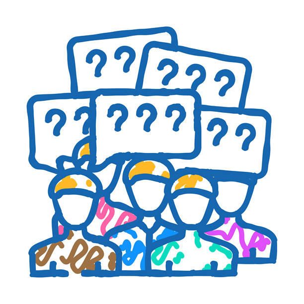 问答环节图标涂鸦插图图片下载