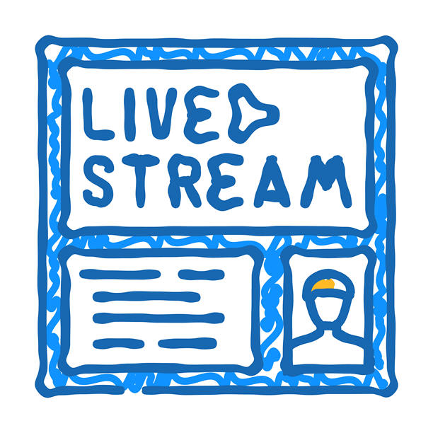 直播图标涂鸦插图图片下载