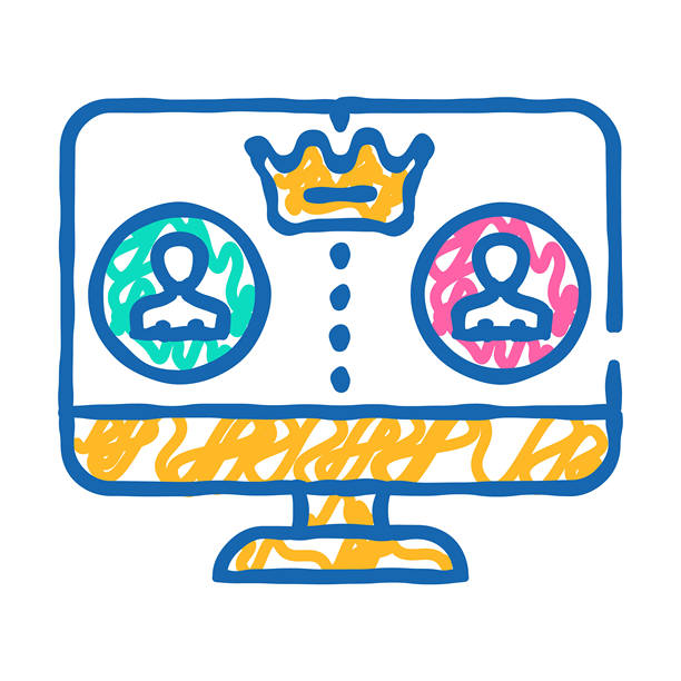 主持人控制图标涂鸦插图图片下载