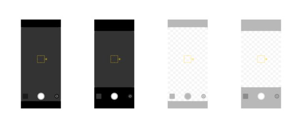 手机相机模型图标集。扁平风格。矢量图标。图片下载