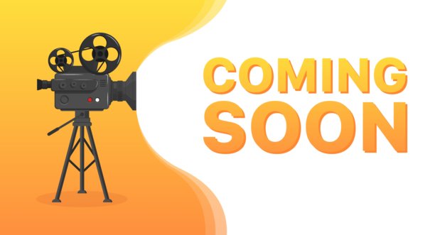 即将到来的消息图标。老式电影摄影机图标。扁平风格。矢量图标。图片下载