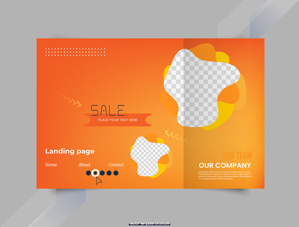 秋季设计。渐变橙色模板照片，可用于着陆页、网站、移动应用、海报、传单。图片下载