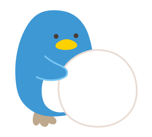 企鹅在雪地里玩耍的矢量插图图片下载