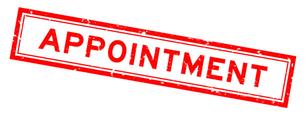 红色磨损风格的预约字方形橡胶印章，背景为白色图片下载