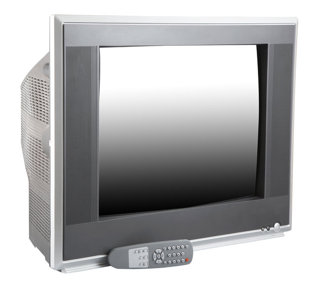 白色背景下的电视特写镜头图片下载