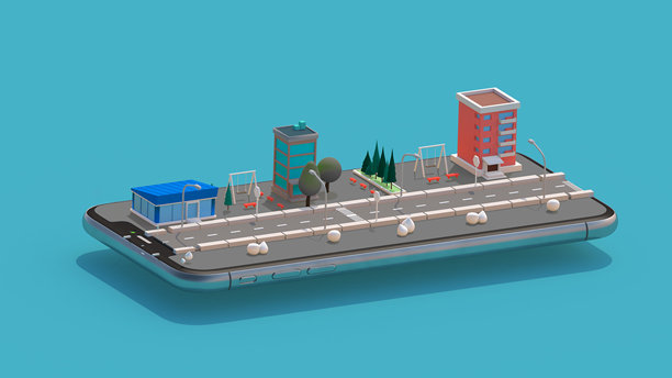 移动设备上的等距城市图片下载