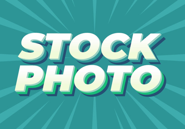 现代色彩的3D风格文字效果图片下载