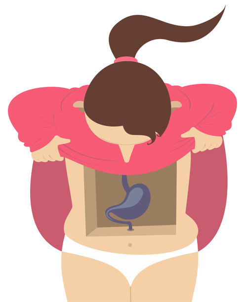 消化系统概念。年轻女性图片下载