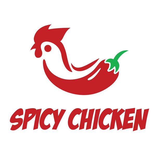 辣味鸡肉扁平极简设计标志图片下载