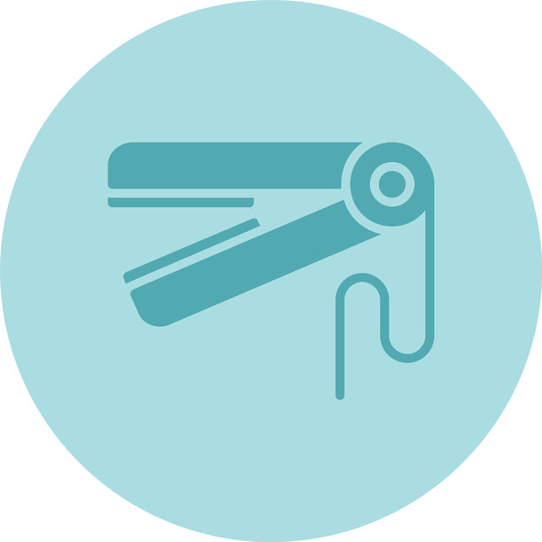 头发拉直图标，圆形渐变设计图片下载