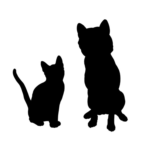 狗和猫的剪影图片下载