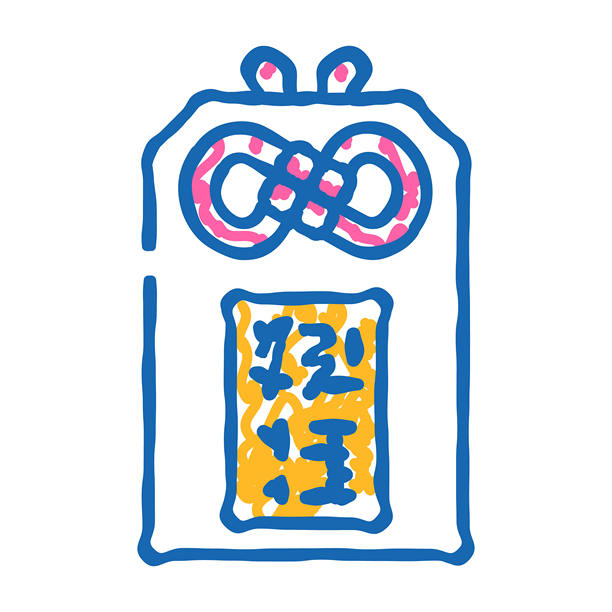御守护符 神道教 图标 涂鸦 插图图片下载